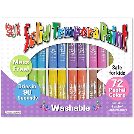 Kwik Stix Tempera Paint Sticks Classpack, Pastel, 72PK TPG-692